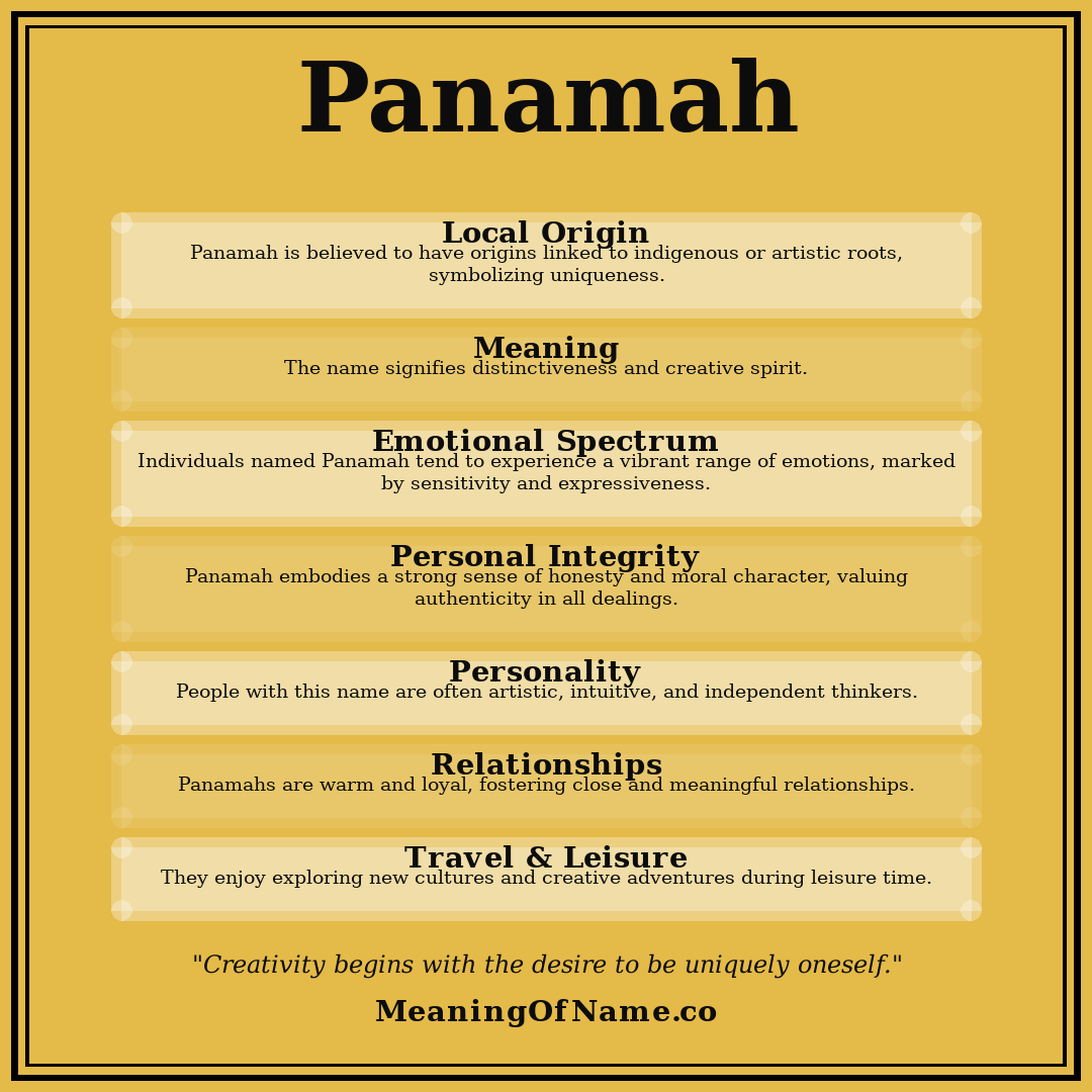 Panamah name meaning poster