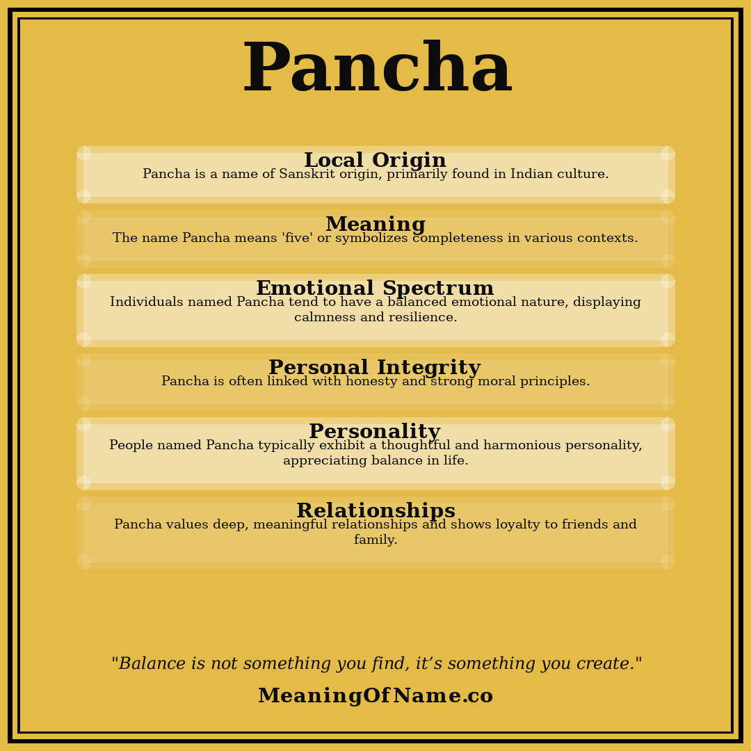 Pancha name meaning poster