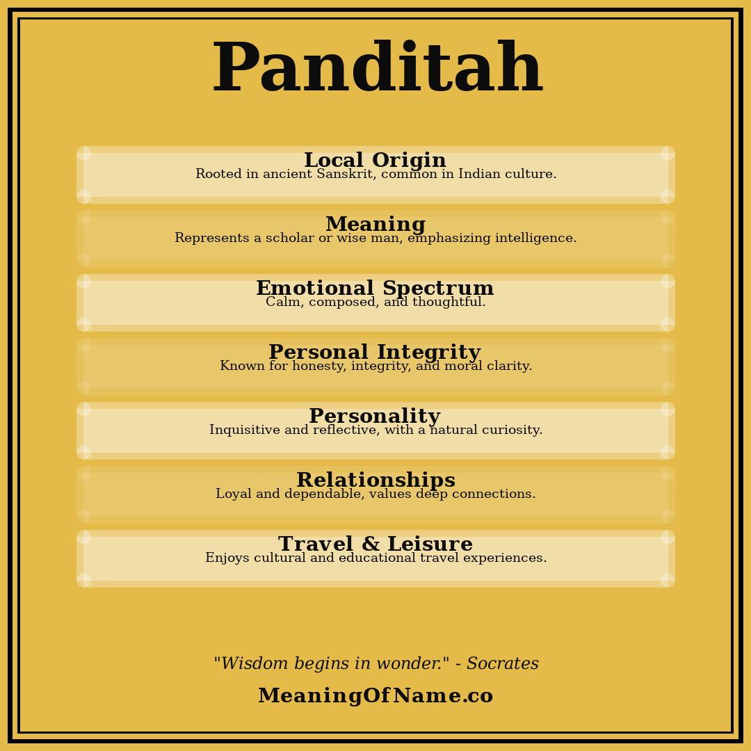 Panditah name meaning poster