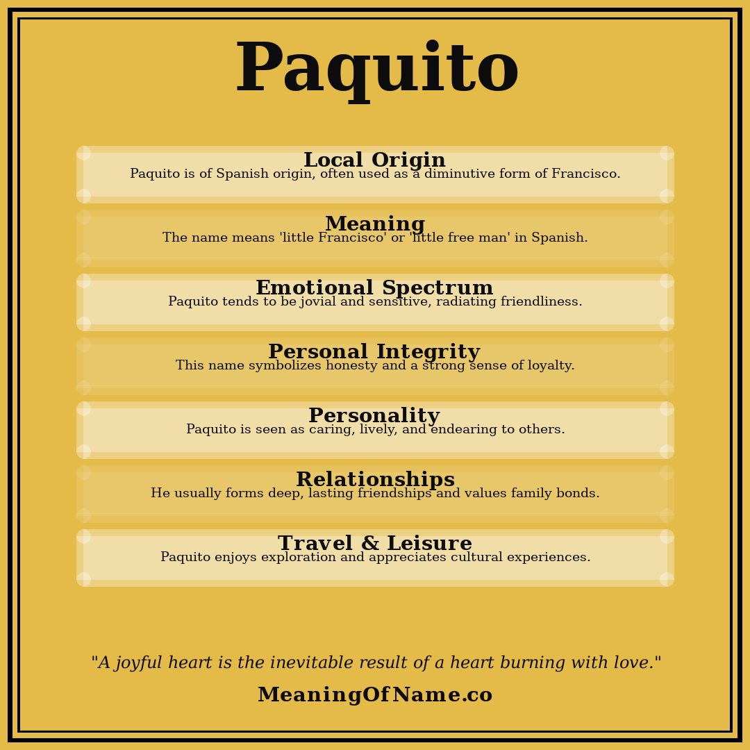 Paquito name meaning poster