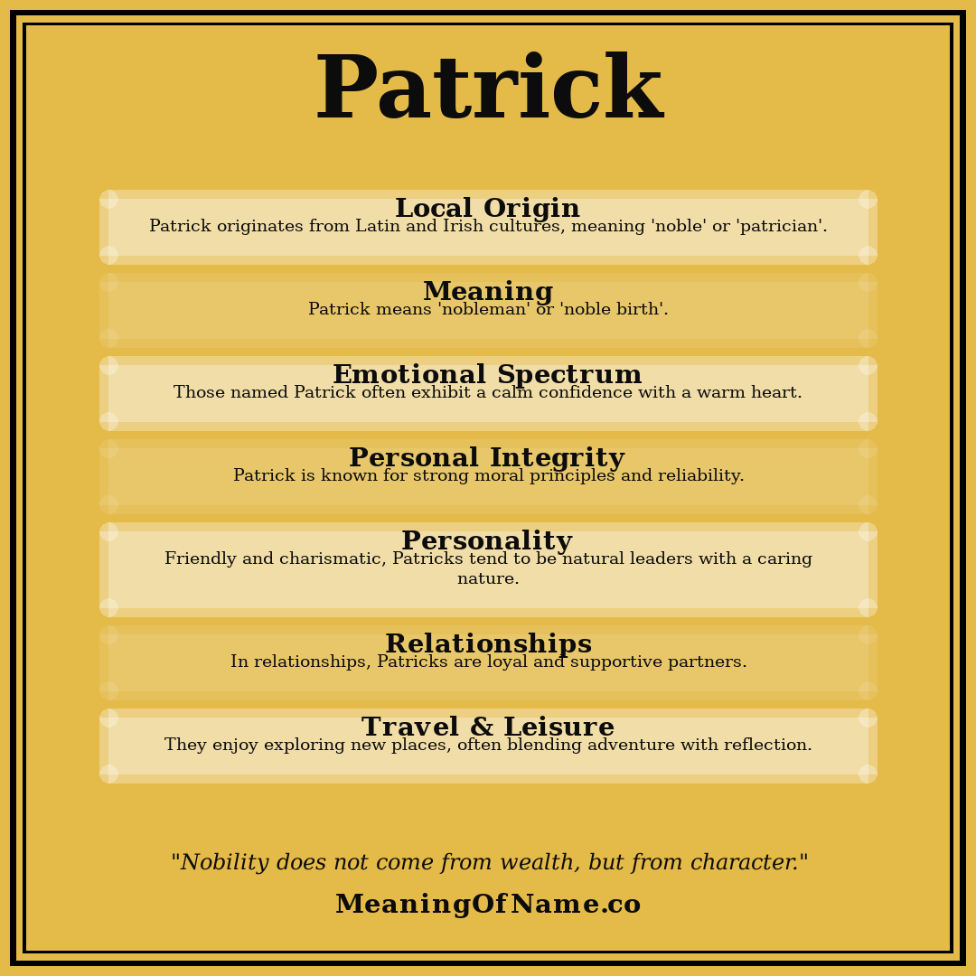 Patrick name meaning poster