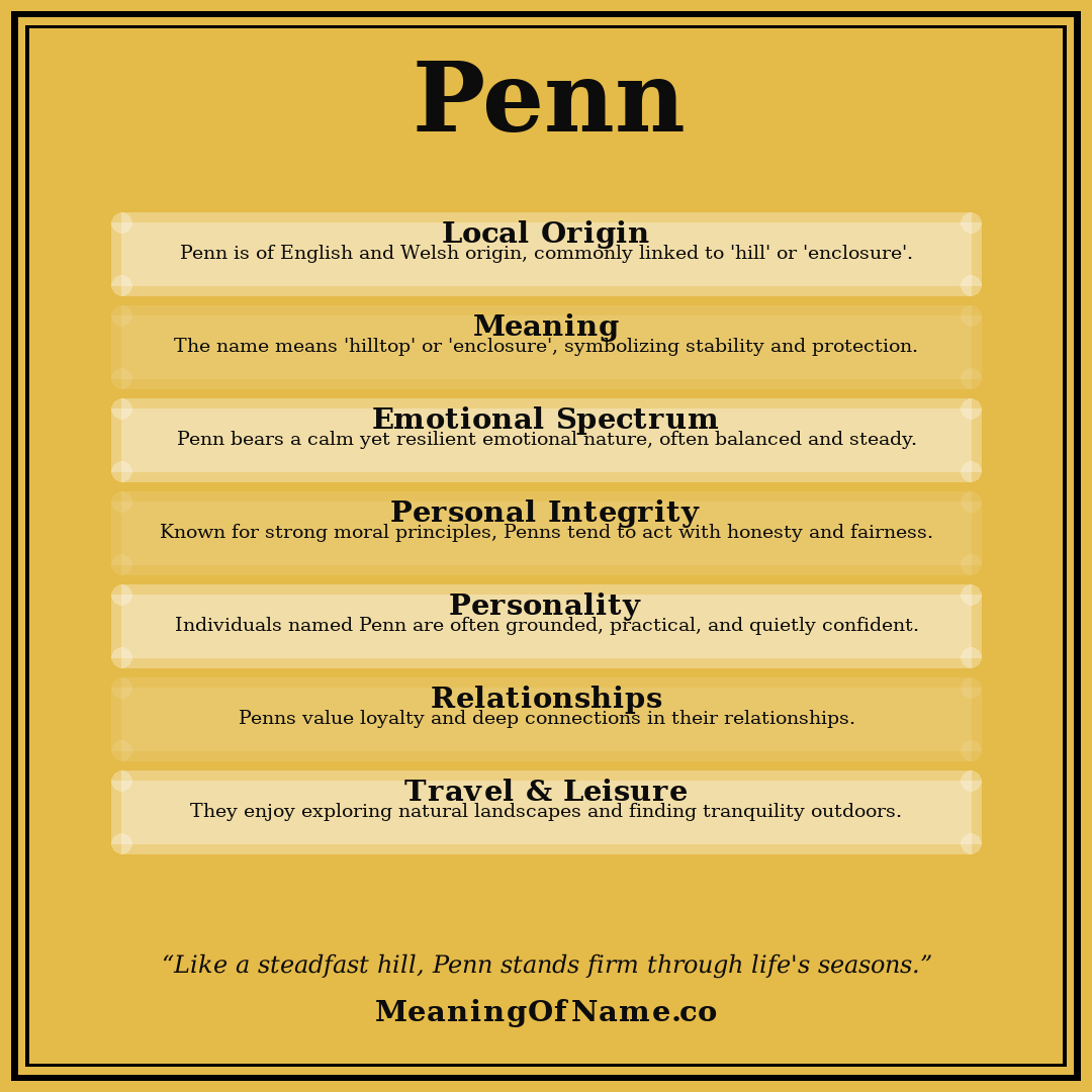 Penn name meaning poster