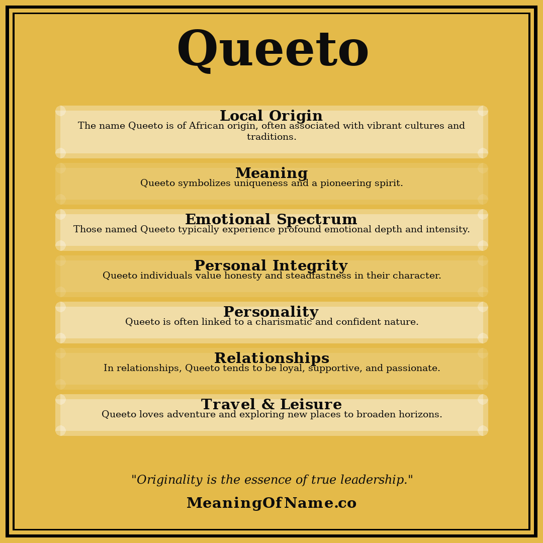 Queeto name meaning poster