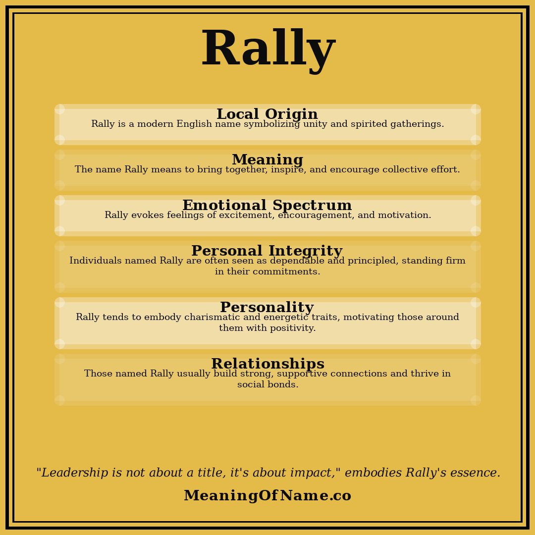 Rally name meaning poster