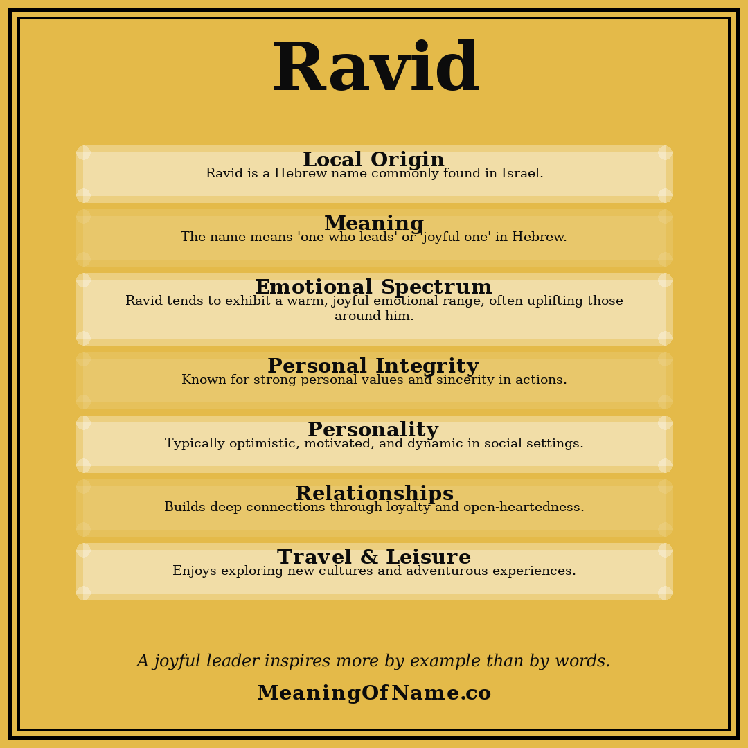 Ravid name meaning poster