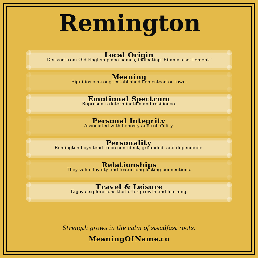 Remington name meaning poster