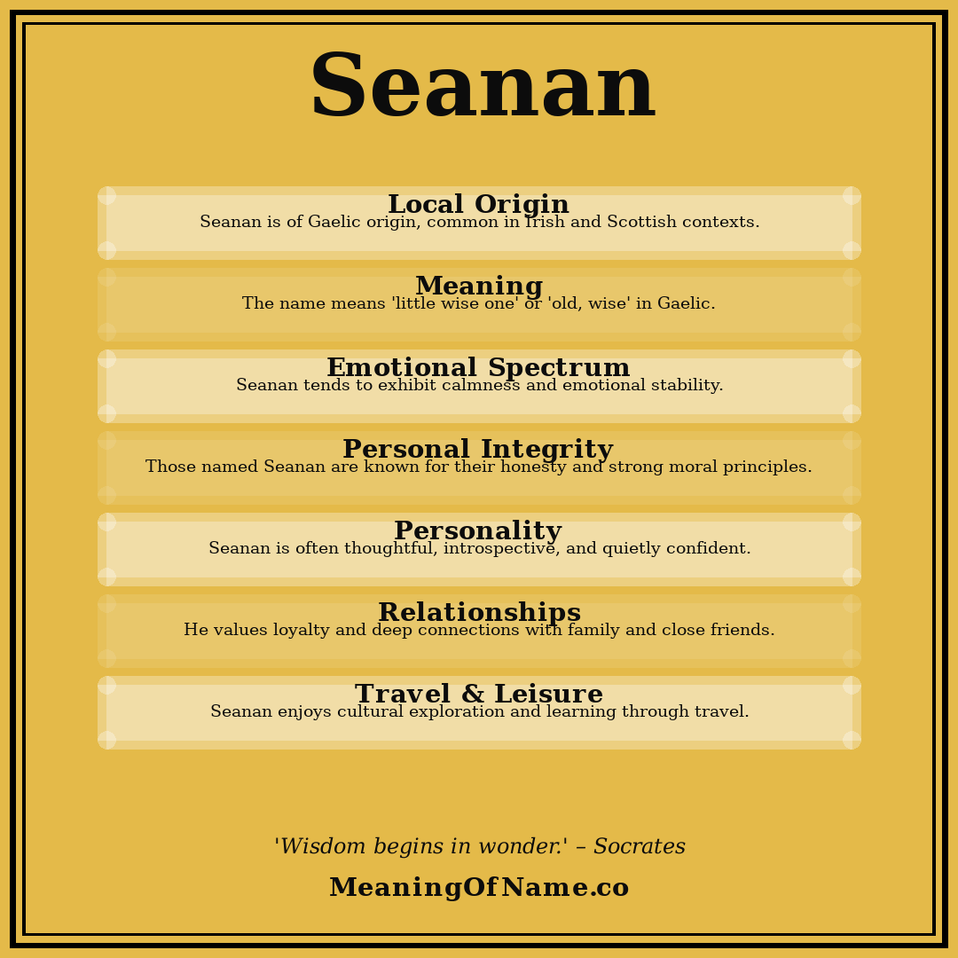 Seanan name meaning poster