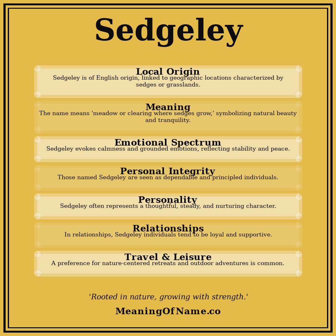 Sedgeley name meaning poster
