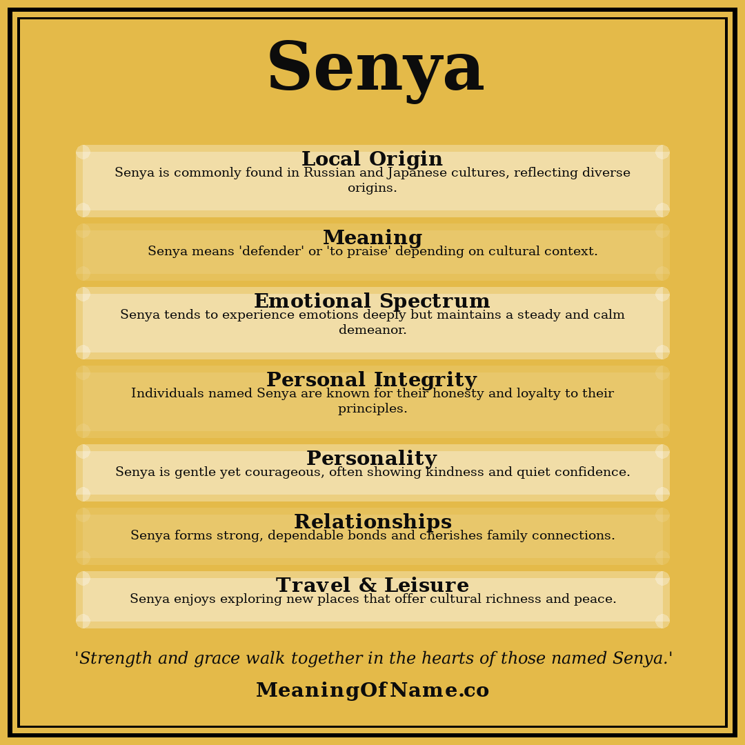 Senya name meaning poster