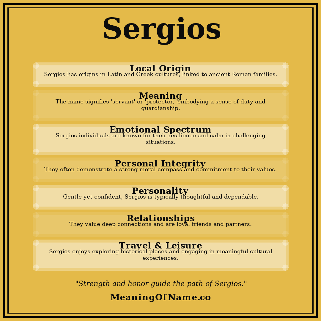 Sergios name meaning poster