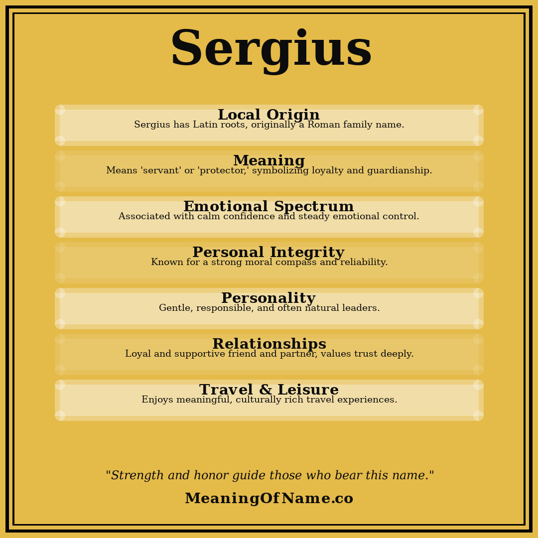 Sergius name meaning poster