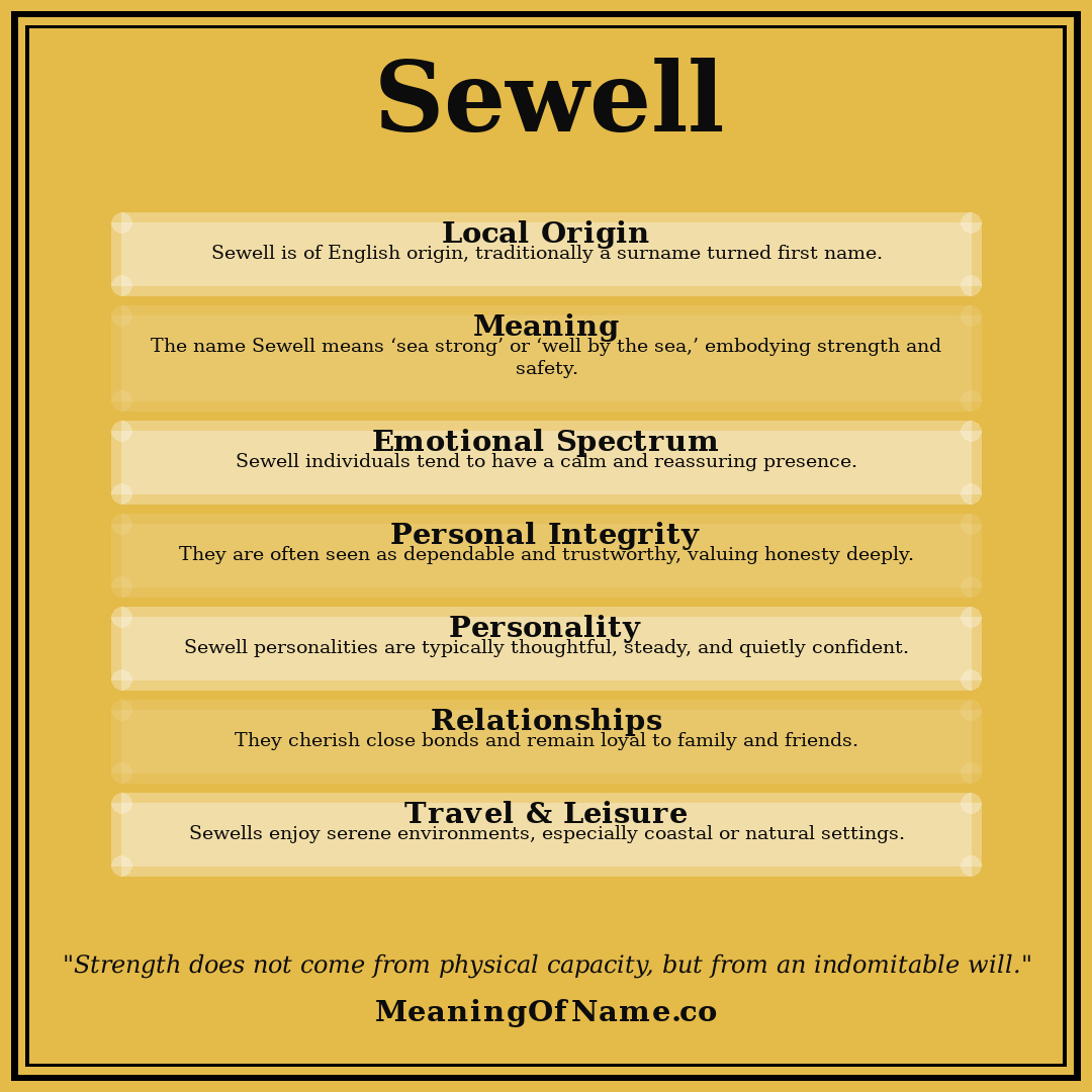 Sewell name meaning poster