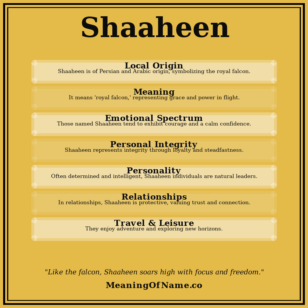 Shaaheen name meaning poster