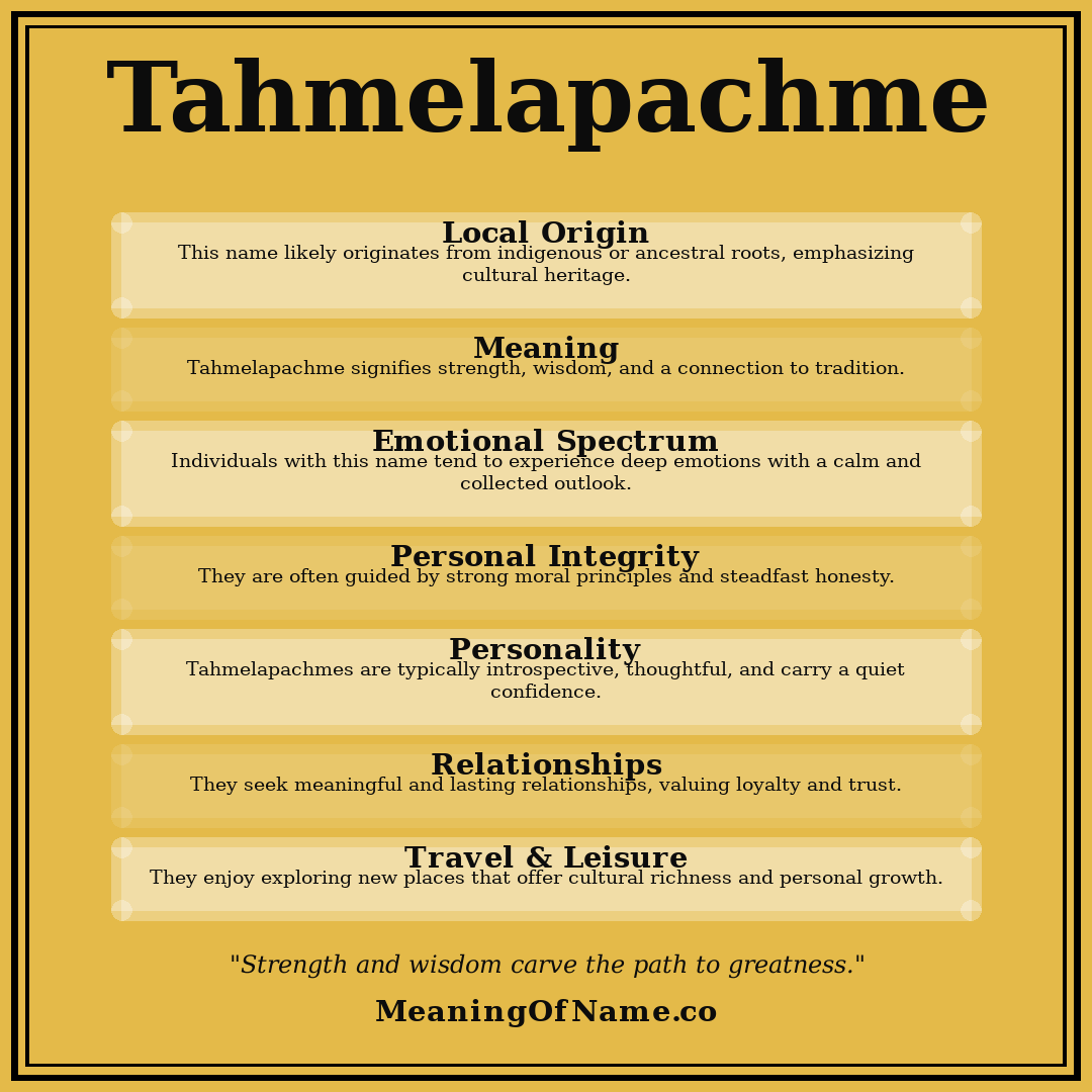Tahmelapachme name meaning poster