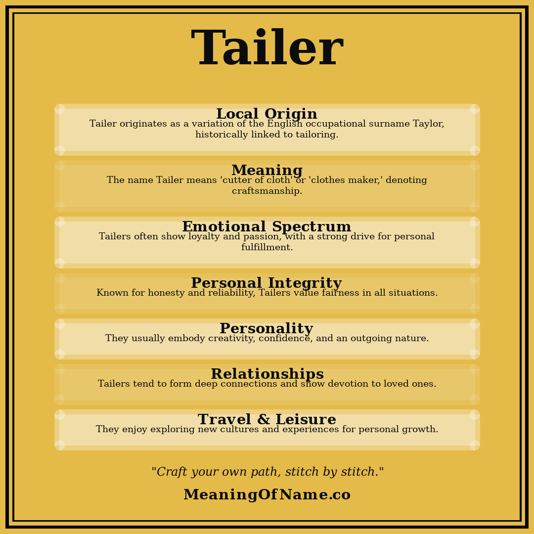 Tailer name meaning poster