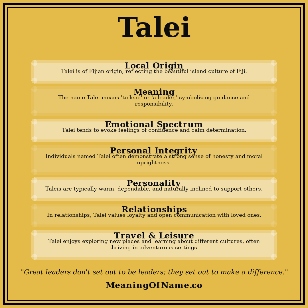 Talei name meaning poster
