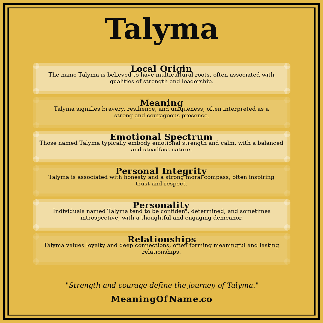 Talyma name meaning poster