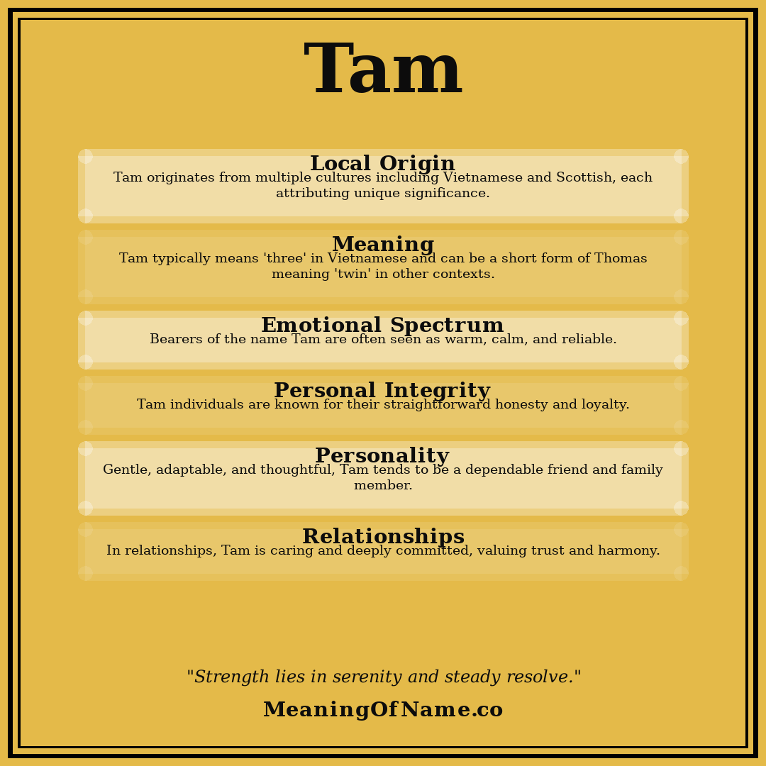 Tam name meaning poster