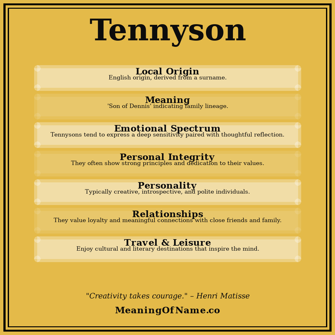 Tennyson name meaning poster