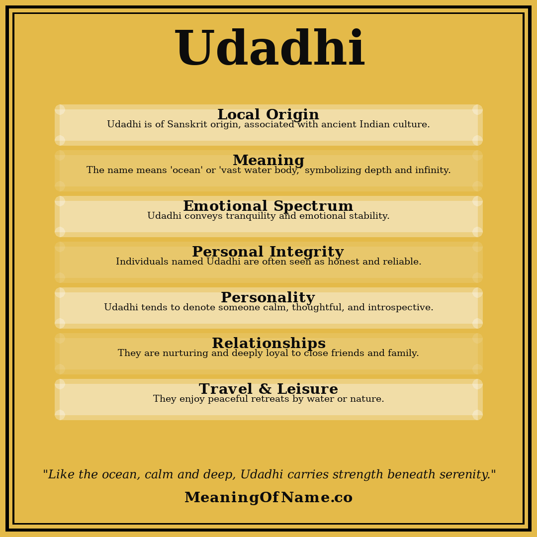 Udadhi name meaning poster