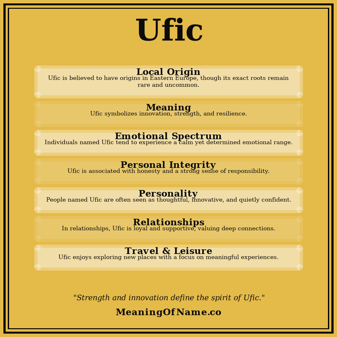 Ufic name meaning poster