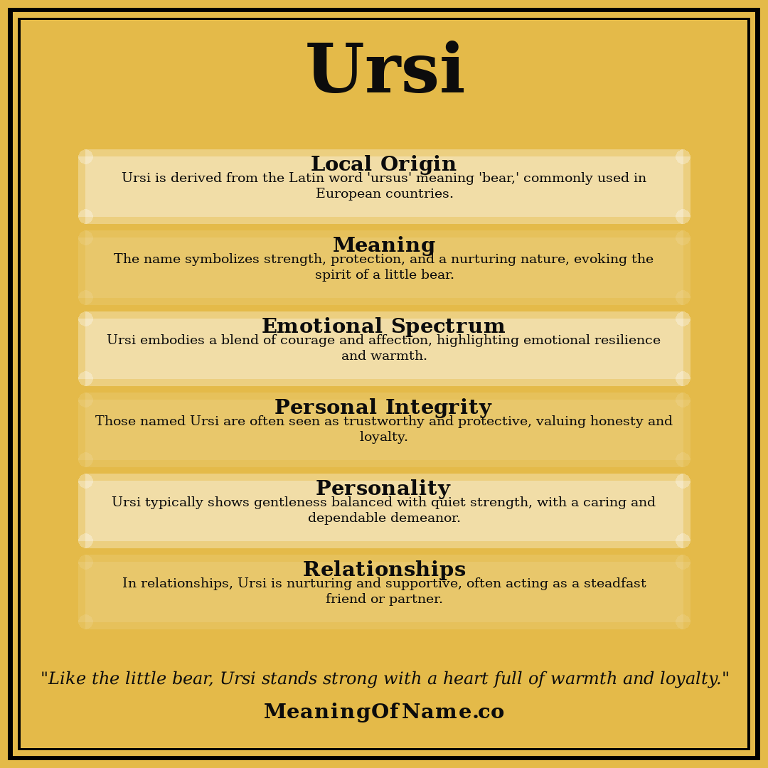 Ursi name meaning poster