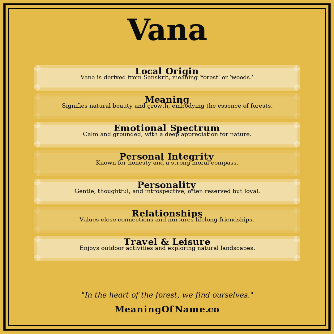 Vana name meaning poster