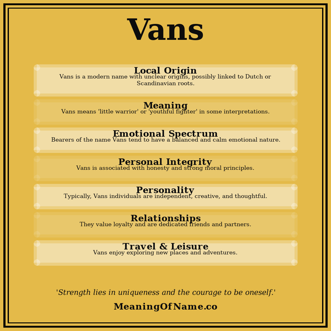Vans name meaning poster