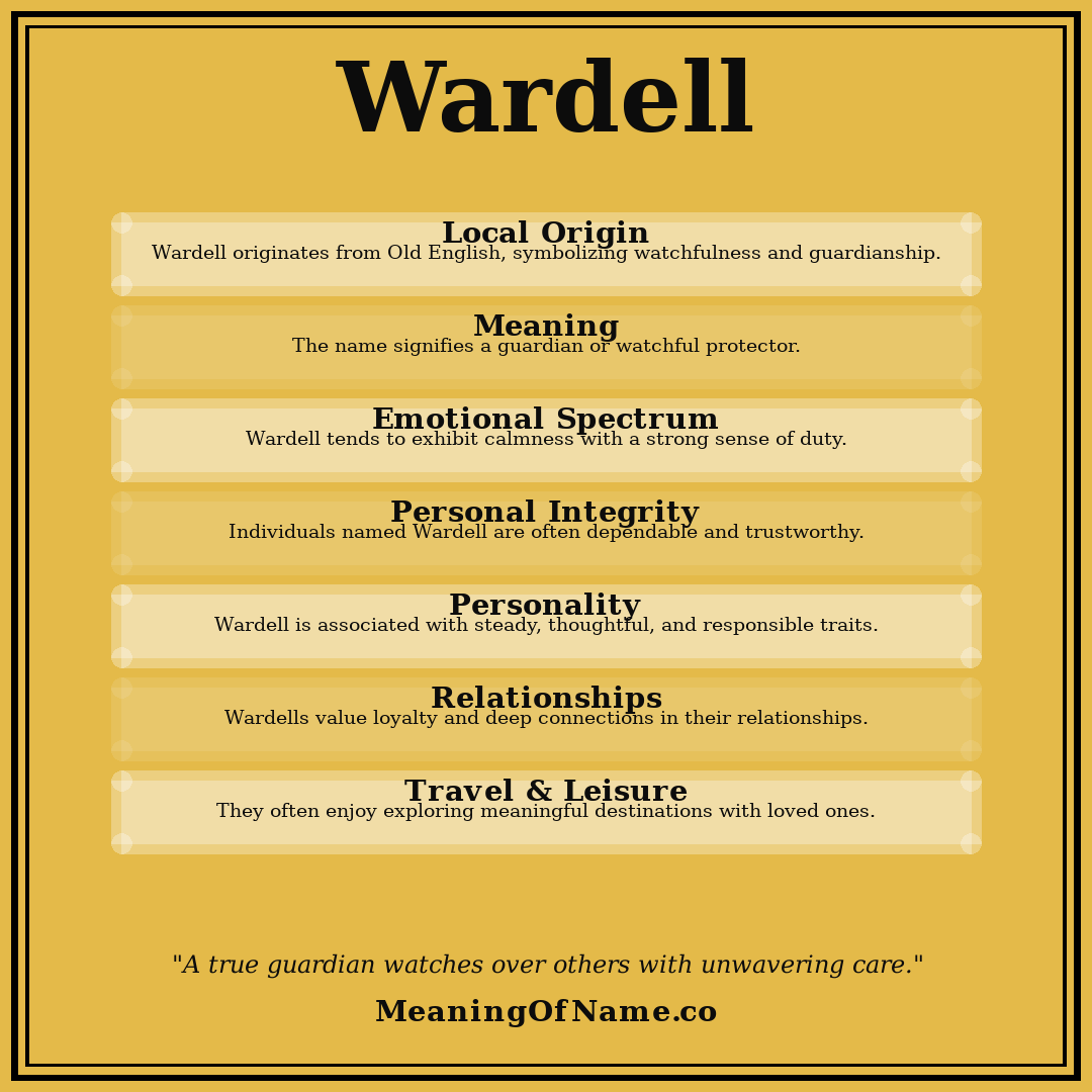 Wardell name meaning poster