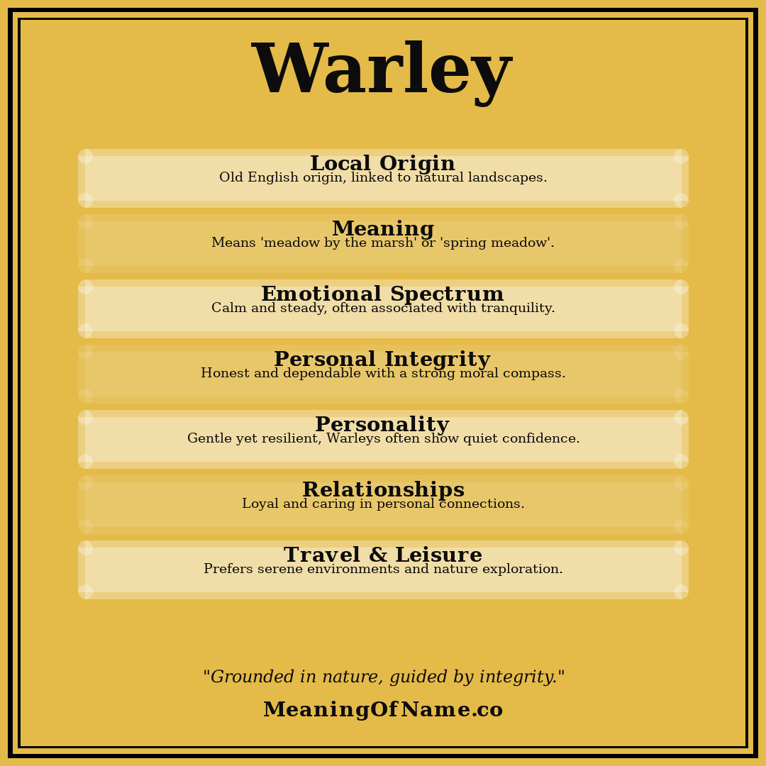 Warley name meaning poster