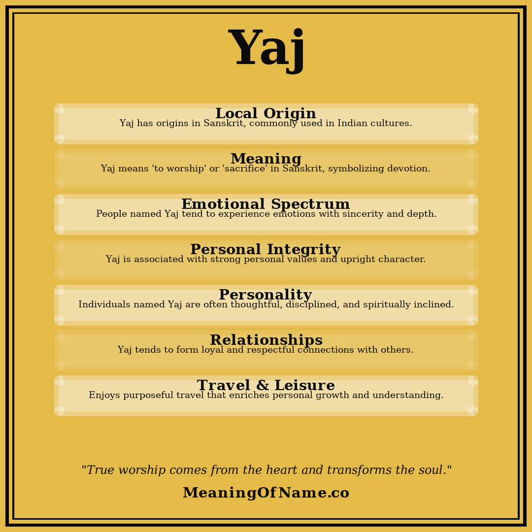 Yaj name meaning poster