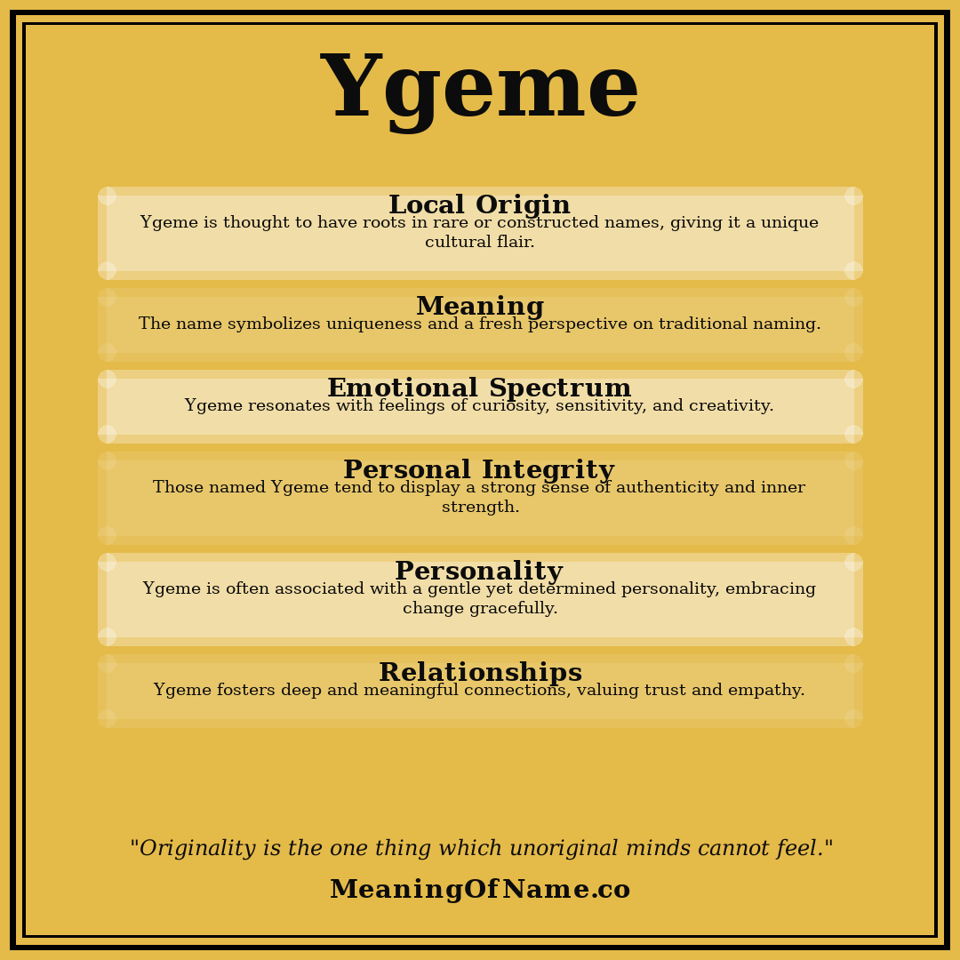 Ygeme name meaning poster