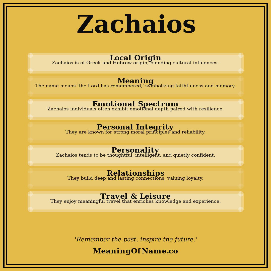 Zachaios name meaning poster