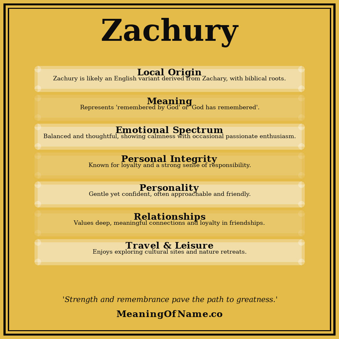 Zachury name meaning poster