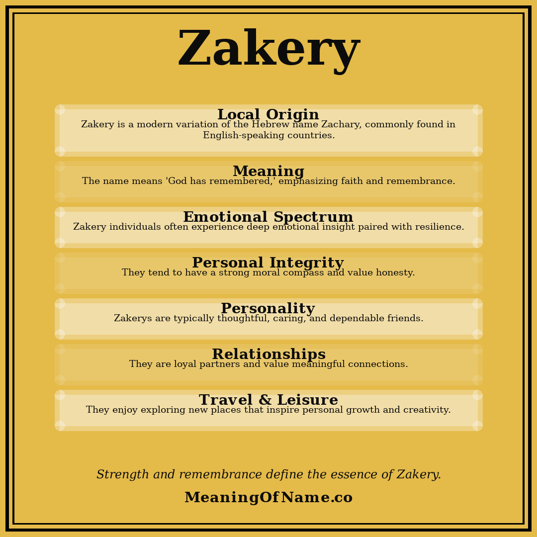 Zakery name meaning poster