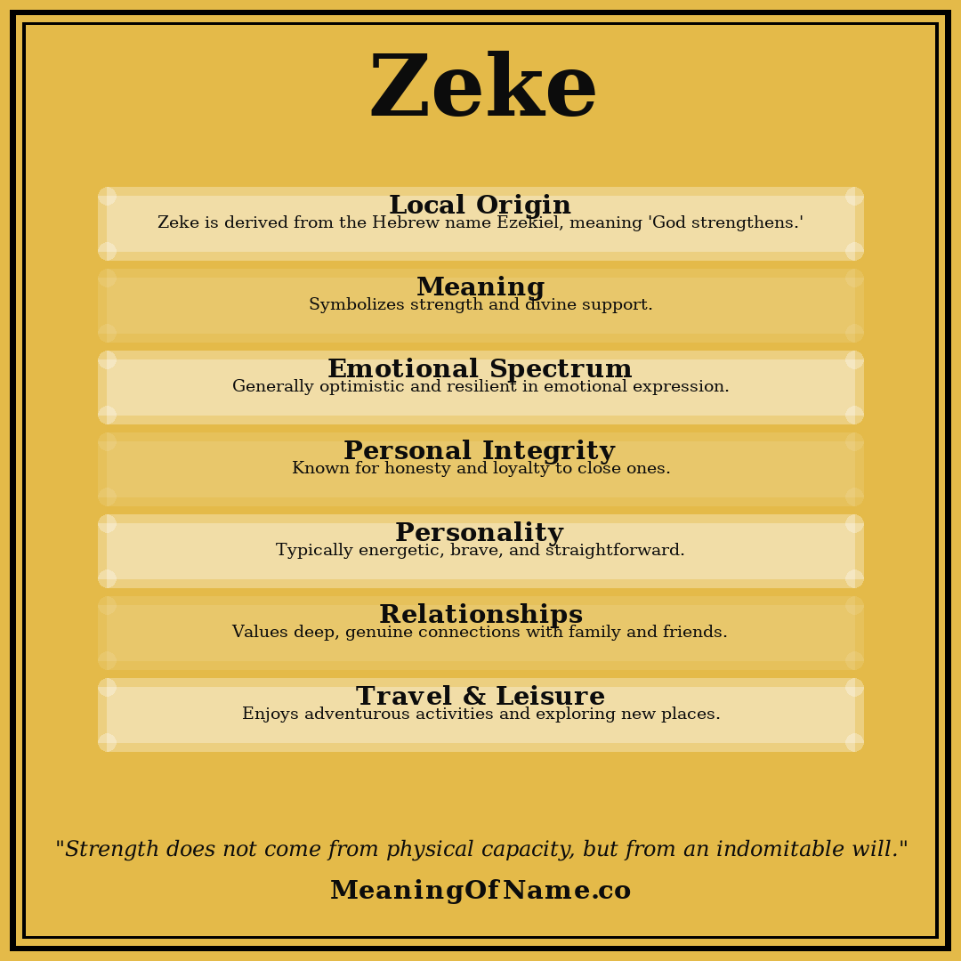 Zeke name meaning poster