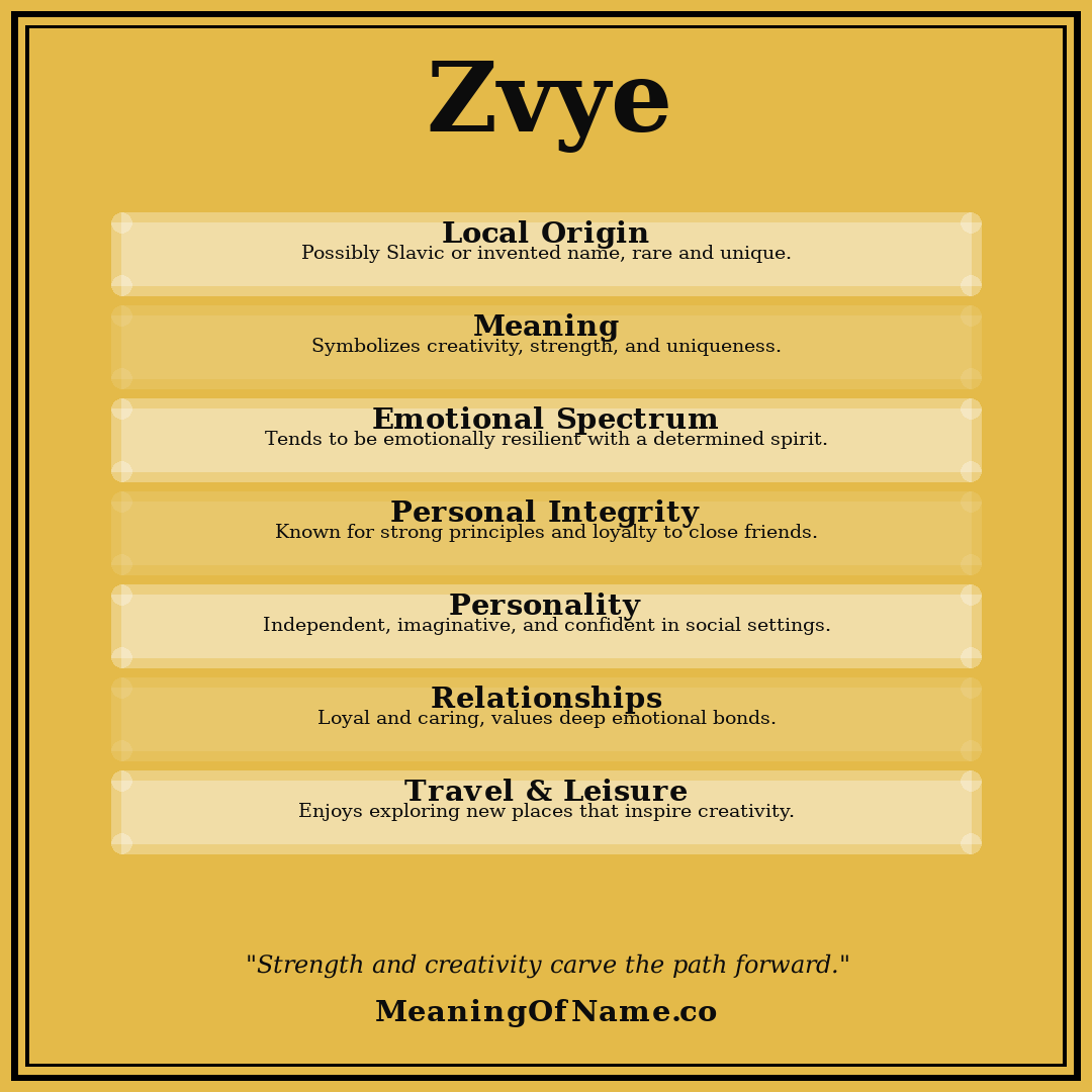 Zvye name meaning poster