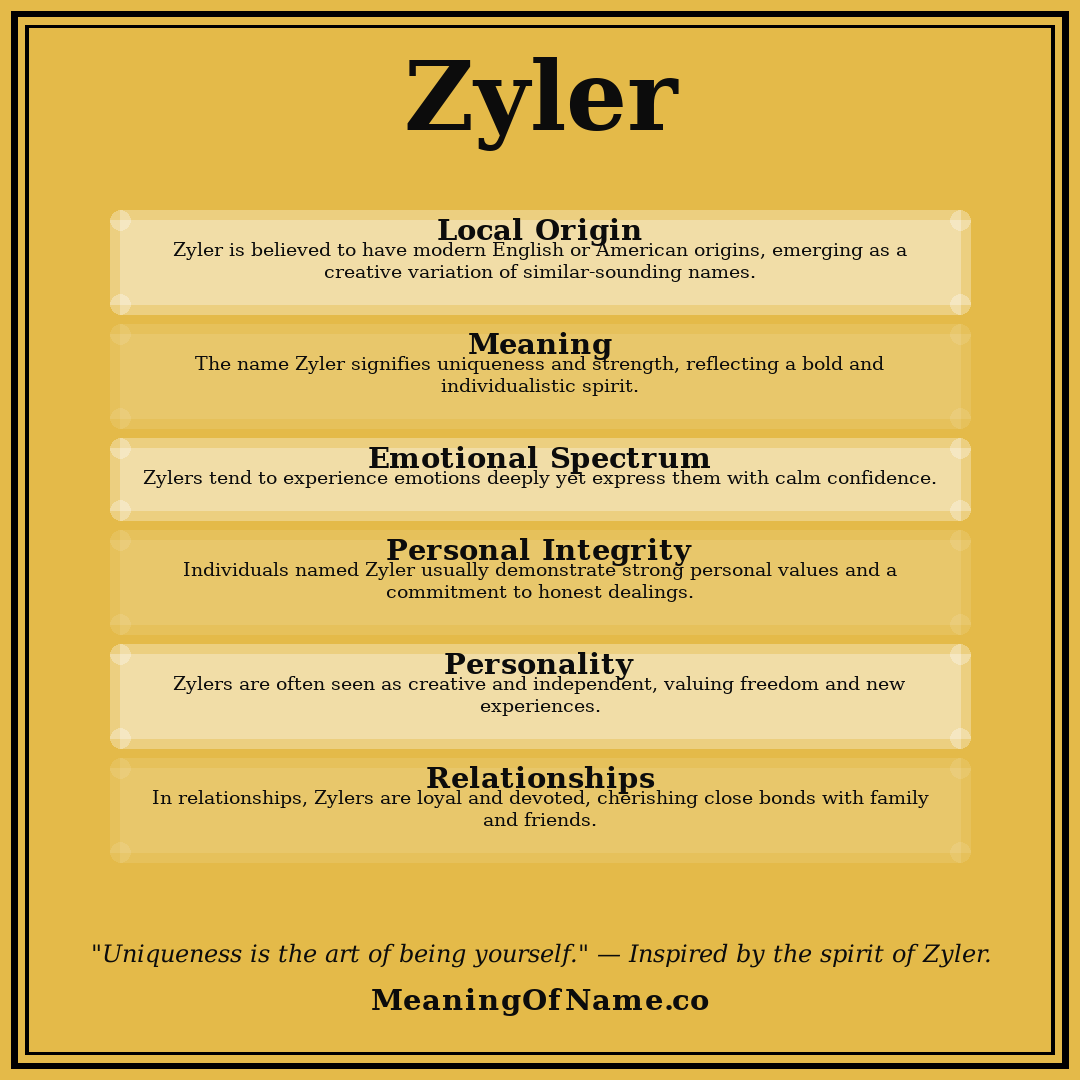Zyler name meaning poster